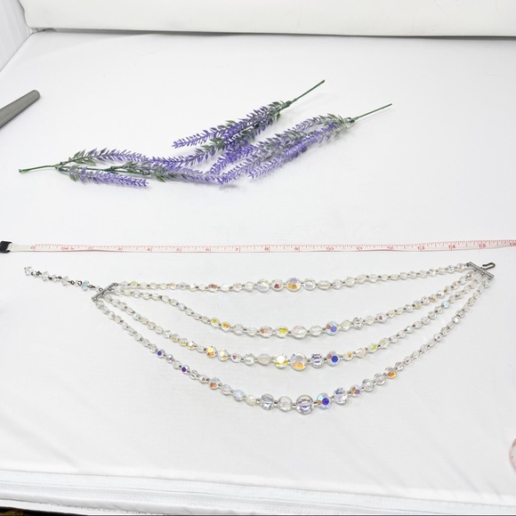 Vintage Aurora Borealis Beaded Multi-Strand Statement Necklace - Picture 3 of 7
